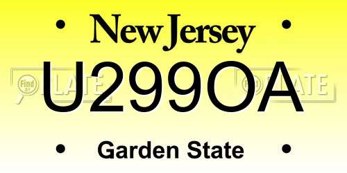 U299OA New Jersey License Plate