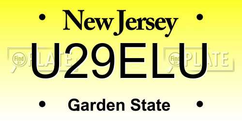 U29ELU New Jersey License Plate