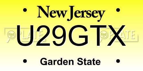 U29GTX New Jersey License Plate