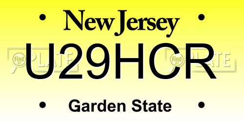 U29HCR New Jersey License Plate