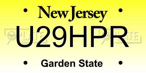 U29HPR New Jersey License Plate