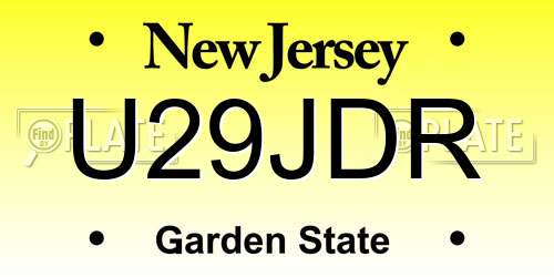 U29JDR New Jersey License Plate