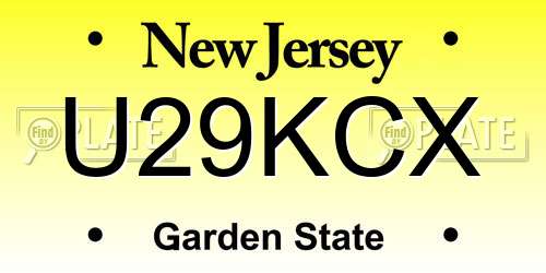 U29KCX New Jersey License Plate