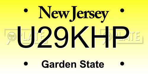 U29KHP New Jersey License Plate