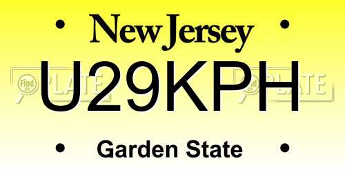 U29KPH New Jersey License Plate