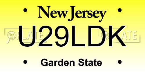 U29LDK New Jersey License Plate
