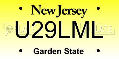 U29LML New Jersey License Plate