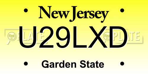 U29LXD New Jersey License Plate