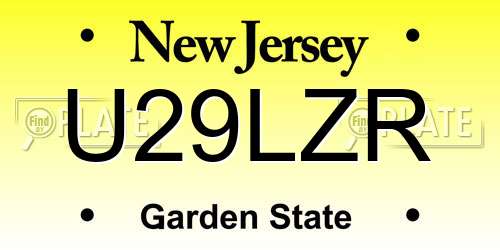 U29LZR New Jersey License Plate