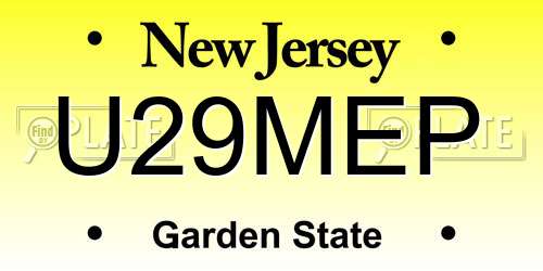 U29MEP New Jersey License Plate