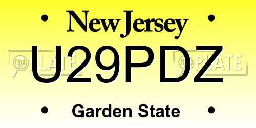 U29PDZ New Jersey License Plate