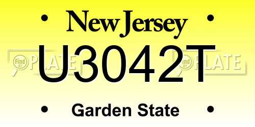 U3042T New Jersey License Plate