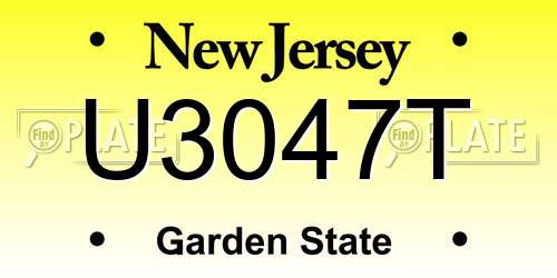 U3047T New Jersey License Plate