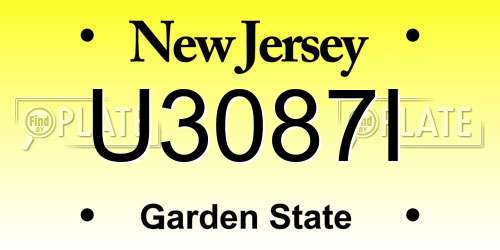 U3087I New Jersey License Plate