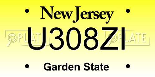 U308ZI New Jersey License Plate