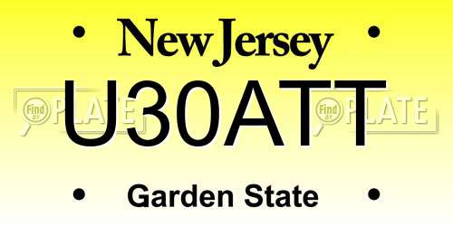 U30ATT New Jersey License Plate