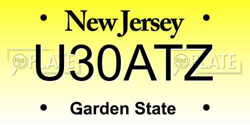 U30ATZ New Jersey License Plate