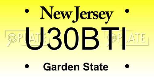 U30BTI New Jersey License Plate