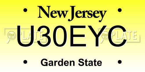 U30EYC New Jersey License Plate