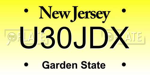 U30JDX New Jersey License Plate