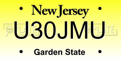 U30JMU New Jersey License Plate