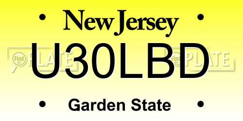 U30LBD New Jersey License Plate