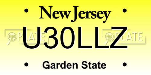 U30LLZ New Jersey License Plate