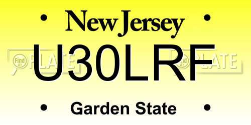 U30LRF New Jersey License Plate
