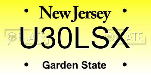 U30LSX New Jersey License Plate