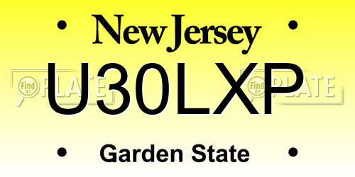 U30LXP New Jersey License Plate