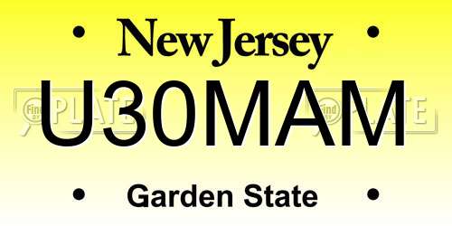 U30MAM New Jersey License Plate