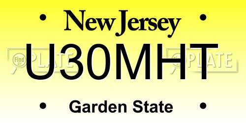 U30MHT New Jersey License Plate