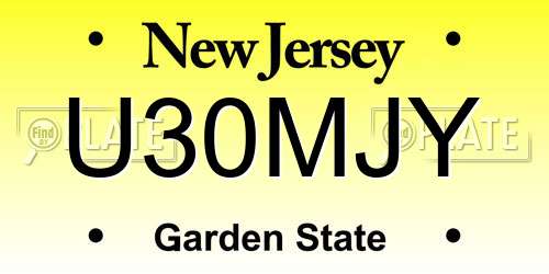 U30MJY New Jersey License Plate