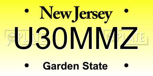 U30MMZ New Jersey License Plate