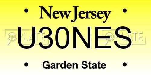 U30NES New Jersey License Plate