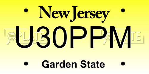 U30PPM New Jersey License Plate