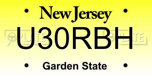 U30RBH New Jersey License Plate