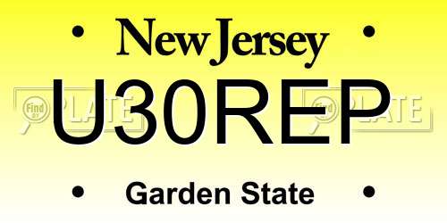 U30REP New Jersey License Plate