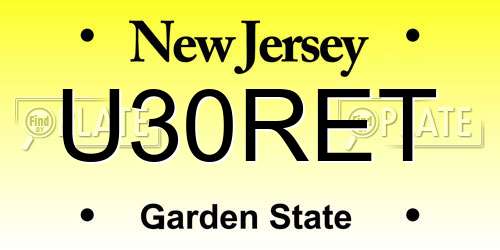 U30RET New Jersey License Plate