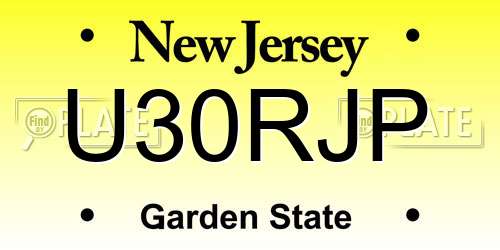 U30RJP New Jersey License Plate