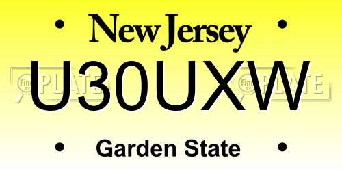 U30UXW New Jersey License Plate