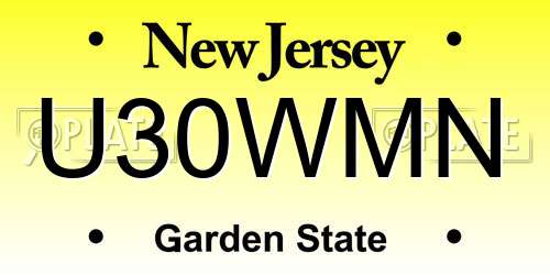 U30WMN New Jersey License Plate