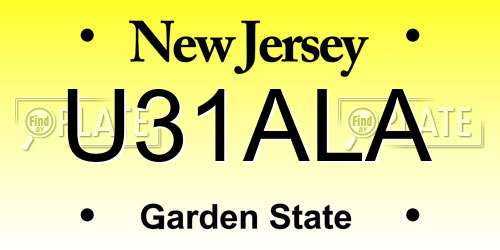 U31ALA New Jersey License Plate