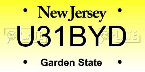 U31BYD New Jersey License Plate