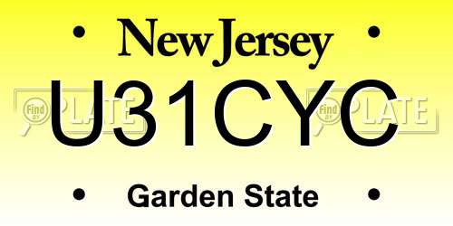 U31CYC New Jersey License Plate