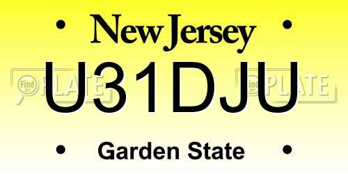 U31DJU New Jersey License Plate