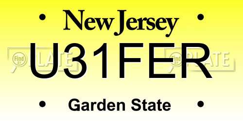 U31FER New Jersey License Plate