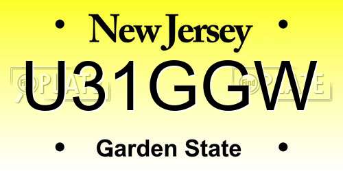 U31GGW New Jersey License Plate
