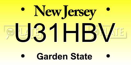 U31HBV New Jersey License Plate