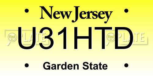 U31HTD New Jersey License Plate